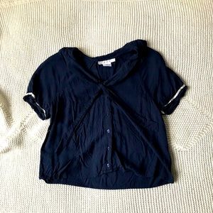 Navy sailor style crop top